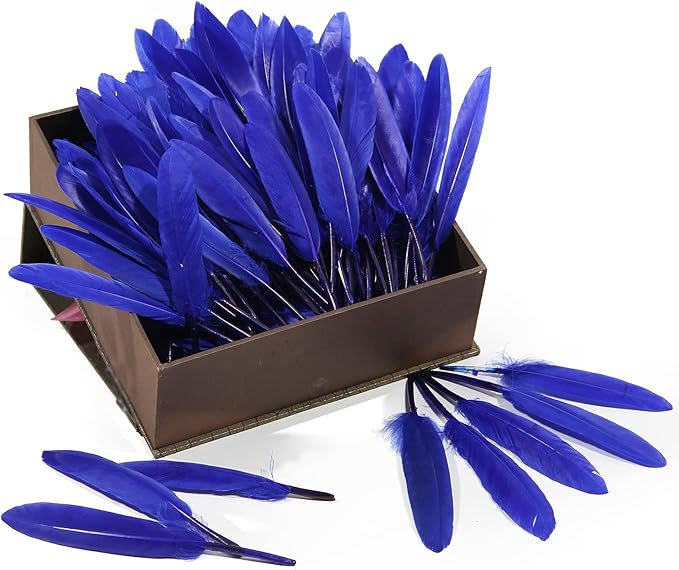 FeelfunFeather 120pcs Blue Goose Cochettes Feather Natural Bulk 4-6 inch 10-15cm - Image 4