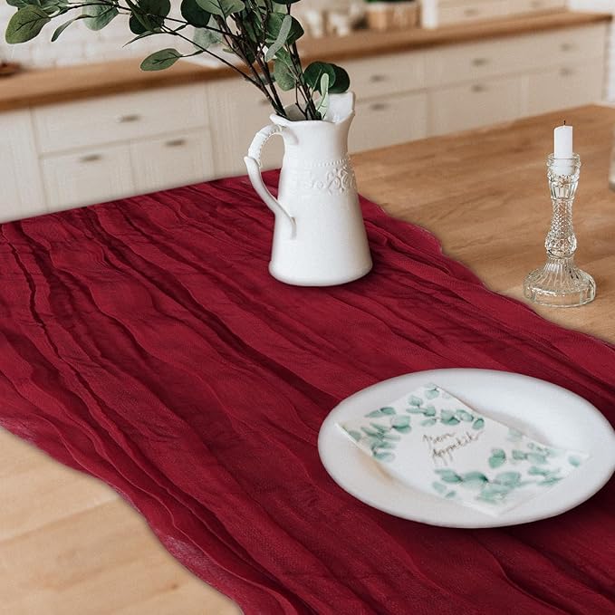 6 Pack Cheesecloth Table Runner 10Ft Christmas Gauze Boho Table Runners - Image 4