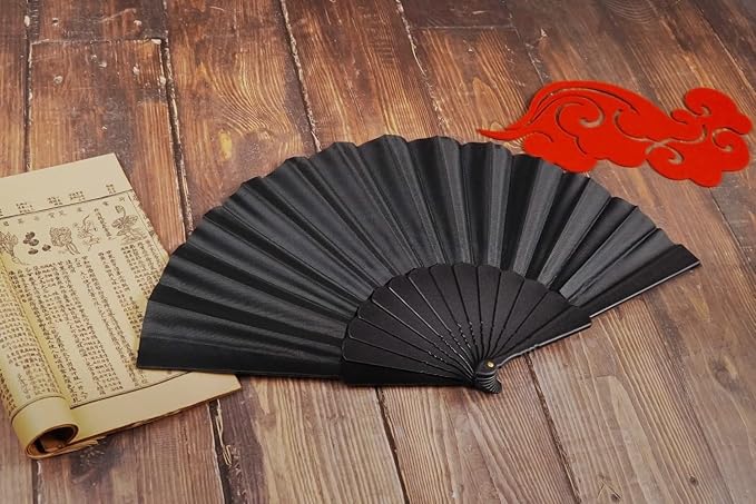 HUNANBANG 4 Pieces Folding Hand Fans Church Wedding Gift, Party Favors - Image 6
