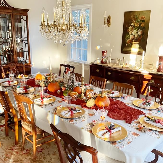 12 Pack Fall Table Runner Terracotta Cheesecloth Table Runner 35x120 Inch Rust - Image 3