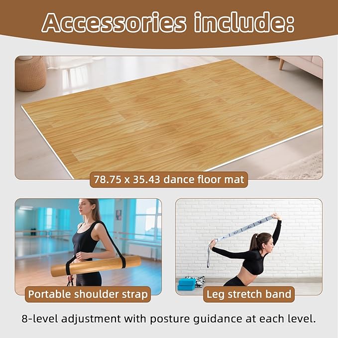 Dance Floor Mat Non-Slip with Shoulder Strap Portable and Dance Resistance Band - Image 5