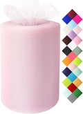 Light Pink Tulle Fabric Roll 6 Inch X 300 FT Matte Tulle Ribbon Netting Mesh by MIGLORIA