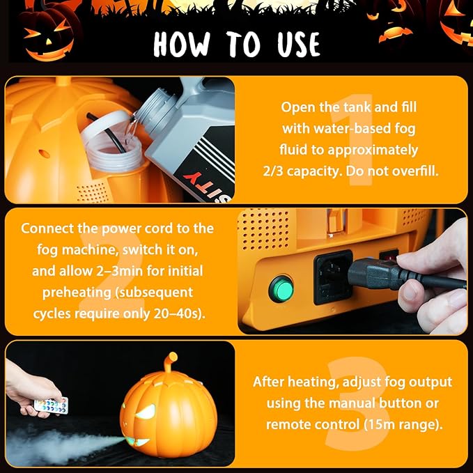 Fog Machine with LED RGB Lights, 800W Halloween Fog Machine with Remote Control - Image 5