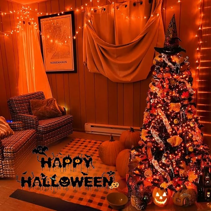 YEGUO 165ft 500 LED Halloween Lights Outdoor Waterproof, 8 Modes Orange String - Image 3