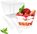 50 Pack 7 oz Clear Plastic Square Dessert Bowls by Piopiocoing