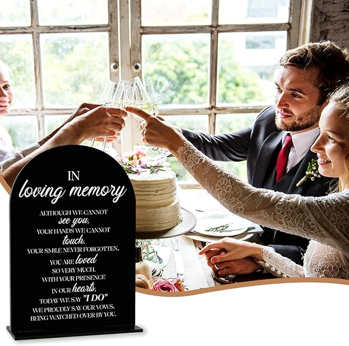 Black In Loving Memory Wedding Sign, In Memory Wedding Sign - Image 6