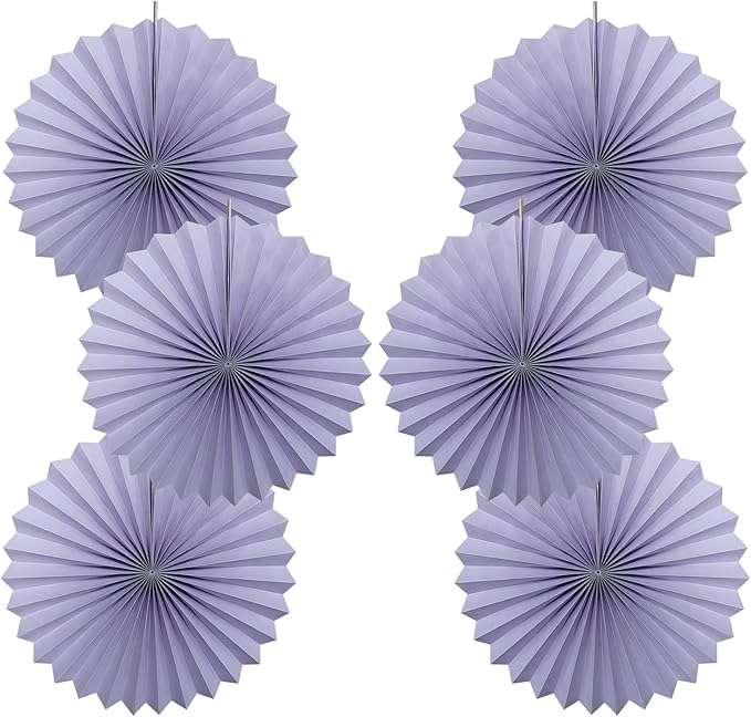 Purple Birthday Decorations, DIY Purple Paper Fans Hanging Decoration, Party by BARTHEW