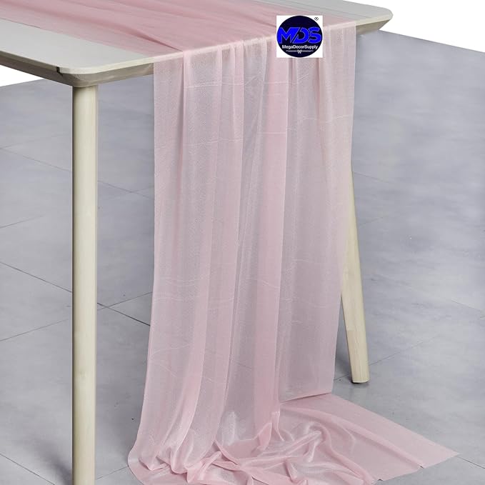 MDS 5 Pack 10ft Chiffon Table Runner 29 x 120 Inches Sheer Wedding Runner - Image 2