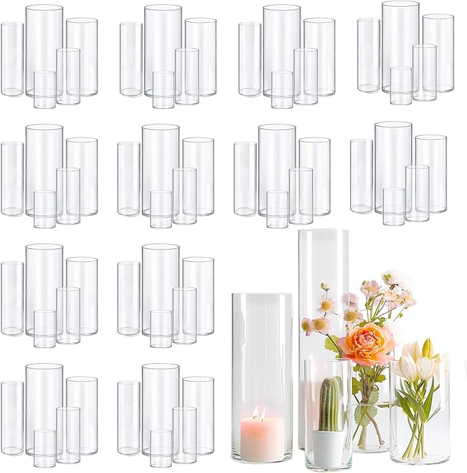 60pcs Glass Vase Cylinder Vases by OGEH
