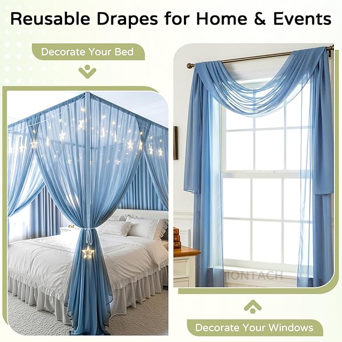 Wedding Arch Draping Fabric 29" x 19Ft Sheer Drapes - Image 5