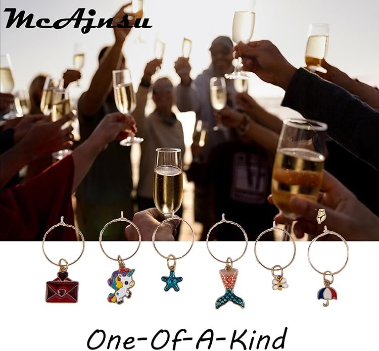 24Pcs Wine Glass Charms & Markers - Image 5