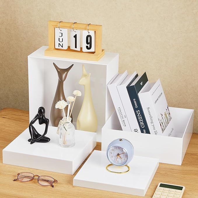 Leinuosen 7 Pcs Large Buffet Risers Set 6" to 12" Acrylic Display Box Catering - Image 7