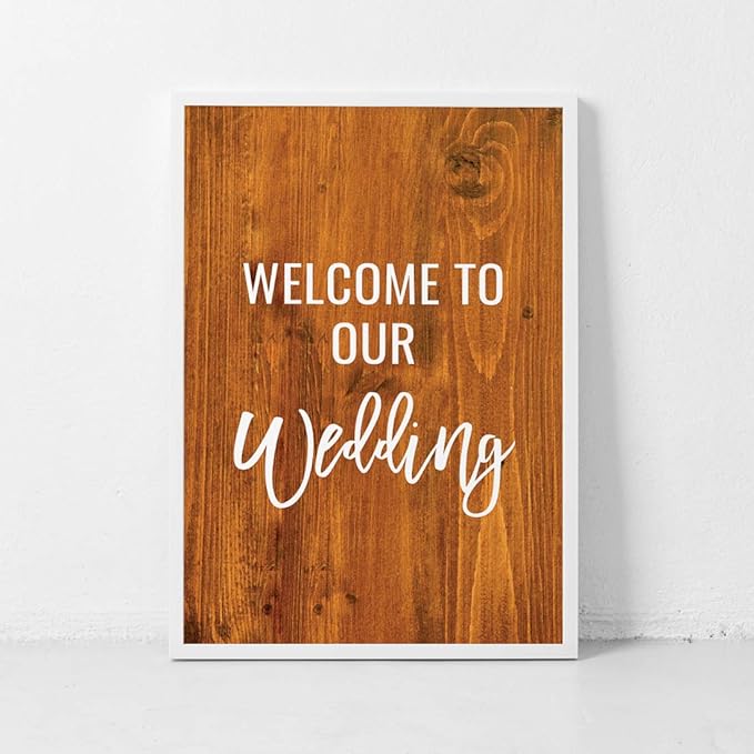Andaz Press Extra Large Wedding Easel Board Party Sign, 12x18-inch, Rustic Barn - Image 4