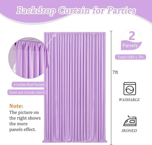 10 x 7 Feet Light Purple Backdrop Curtain - Image 2