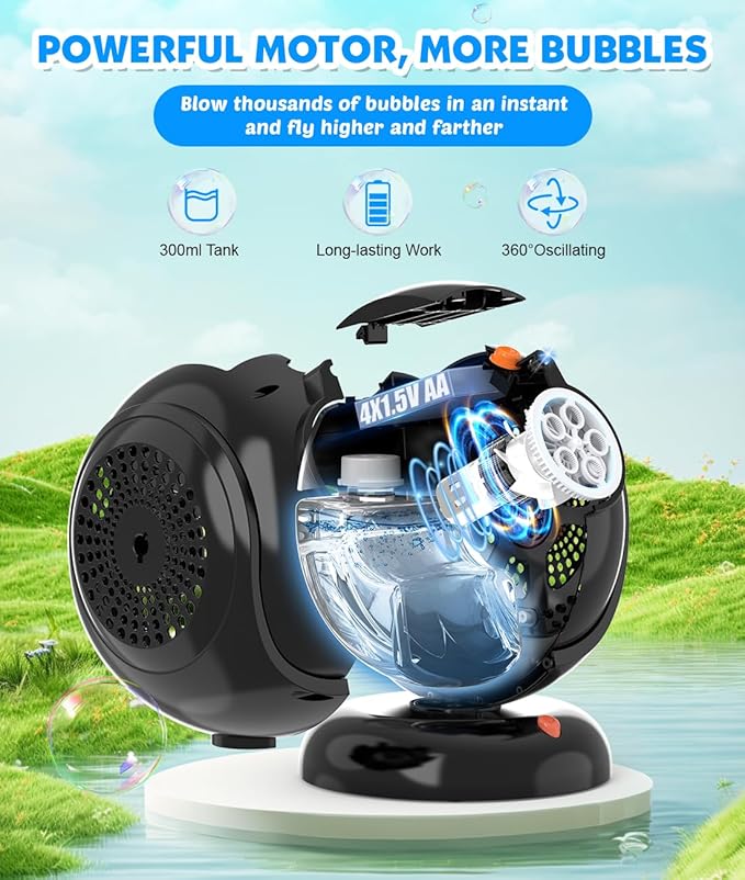 Joyfuture Automatic Bubble Machine, Toddlers - Image 2
