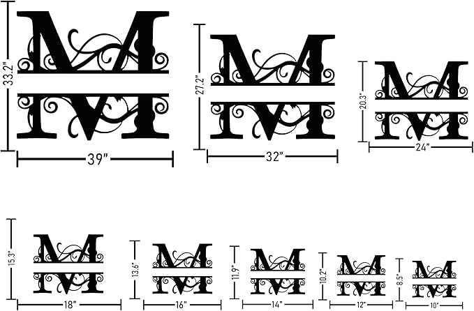 Personalized Metal Name Signs, Split Letter Monogram Wall Art Decor, Durable - Image 4