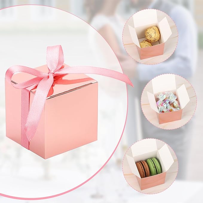 EUSOAR Candy Boxes Party Favors, Mini Bakery Cookies Box Square Chocolate - Image 3