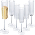 Ciaell 24 Pack Plastic Champagne Flutes - 6oz Ribbed Disposable Champagne by Ciaell