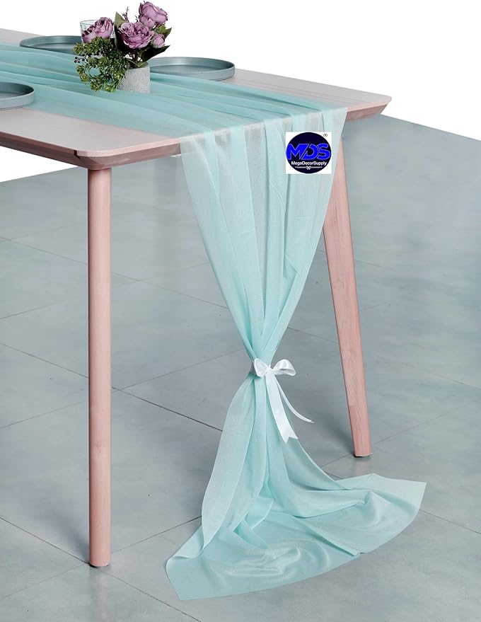 MDS 2 Pack 10ft Chiffon Table Runner 29 x 120 Inches Sheer Wedding Runner - Image 5