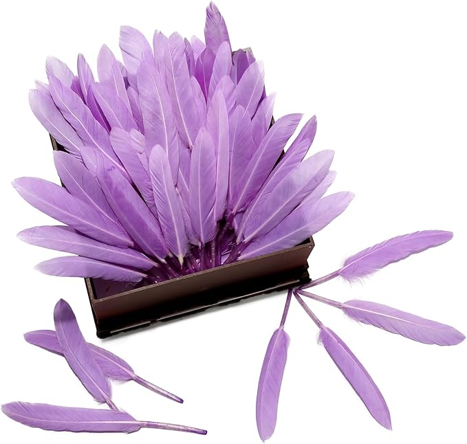 FeelfunFeather 120pcs Light Purple Goose Cochettes Feather Natural Bulk 4-6 - Image 4