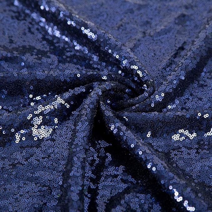 JYFLZQ Navy Blue Sequin Backdrop Curtains 4ft x 6.5ft 1 Panel Glitter Photo - Image 4