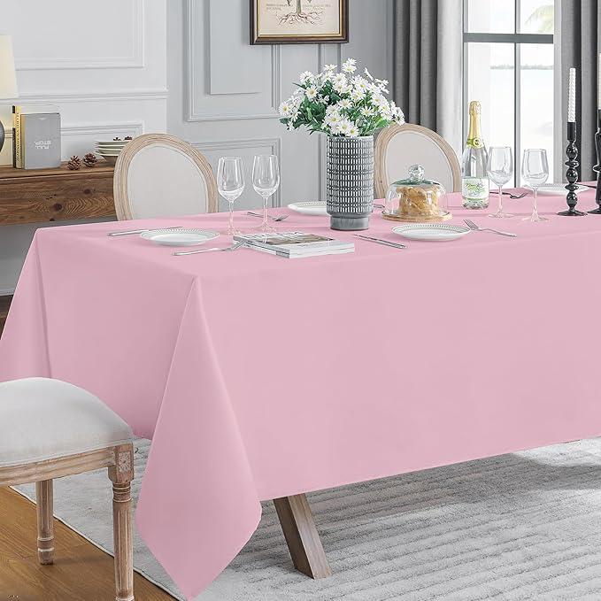 VidaFete Tablecloth 2 Pack 90 * 156inch Rectangle Table Cloth Polyester - Image 2