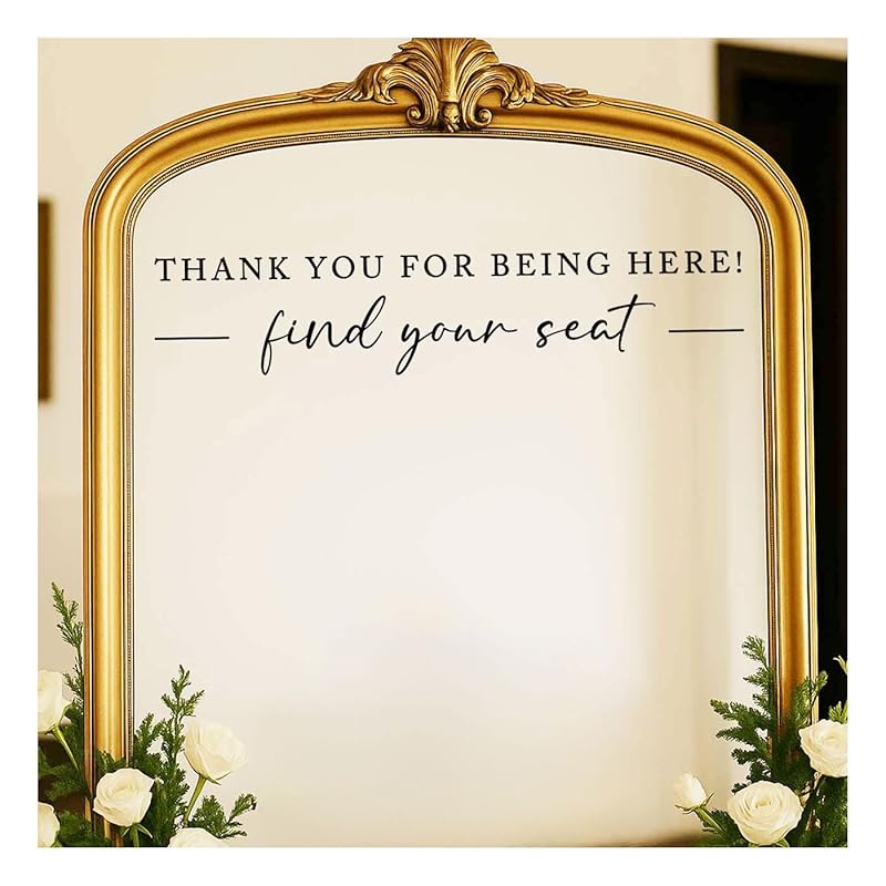 Seating Chart Sign, Wedding Mirror Decal, Thank You by Japrex