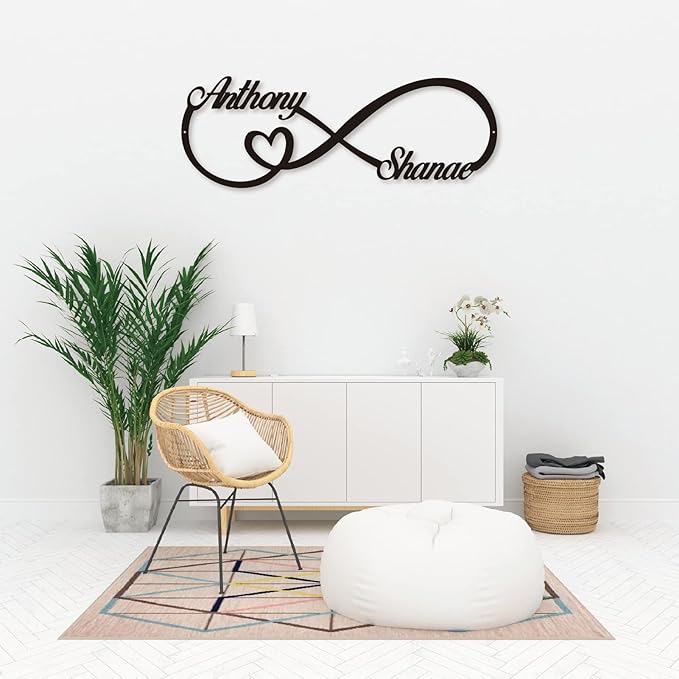 Personalized Infinity Symbol, Metal Love Sign, Custom Family Name Established - Image 2