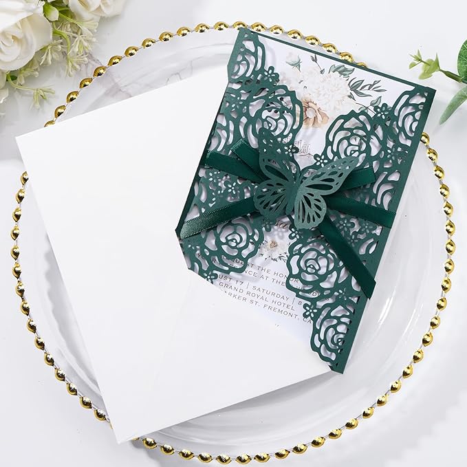 Emerald Green Wedding Invitations - Image 5
