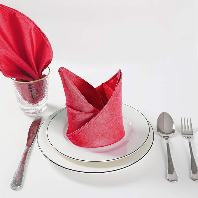 Cloth Napkins 17x17 inch Washable Polyester Dinner Napkins Soft Table Napkins - Image 5