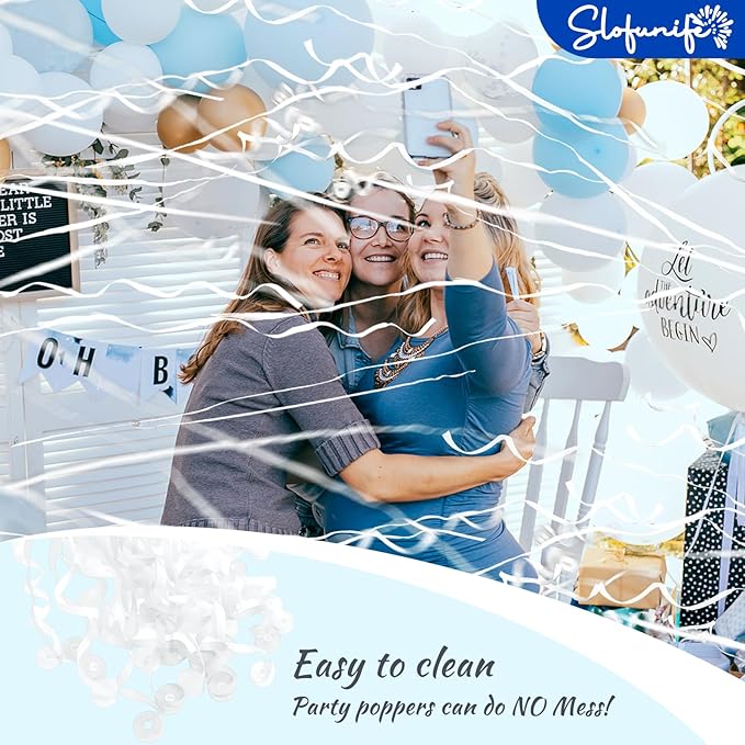 No Mess Streamers 100pack, Hand Throw Party Poppers No Mess - Image 7