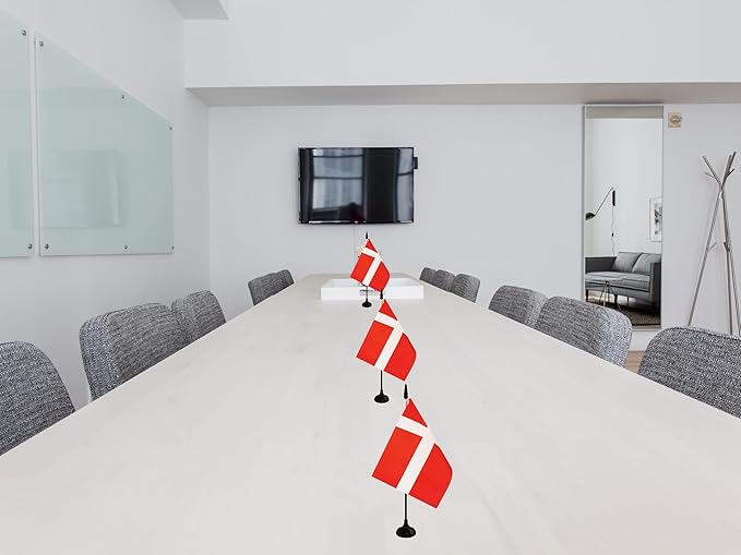 Denmark Desk Flag, 12 Pack Danish Table Office Flag - Image 5