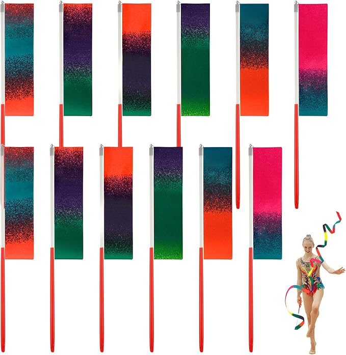 12 Pack Dance Ribbons for Kids, Dance Class, Birthday Party, Gymnastics by Unknown