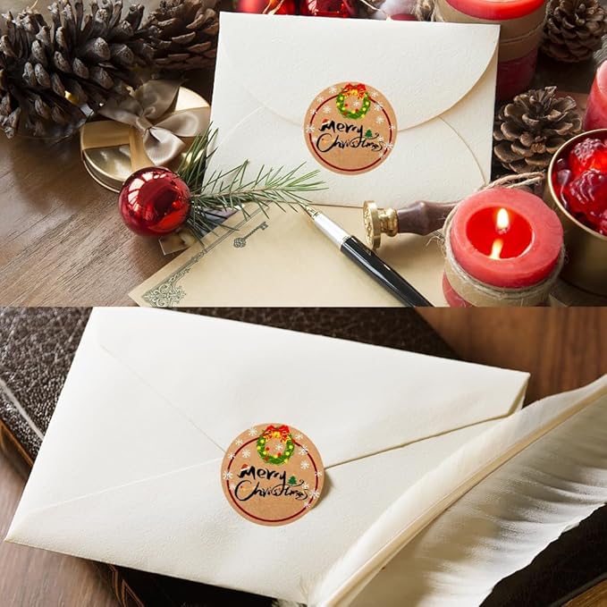 100-1000pcs Custom Stickers Merry Christmas Stickers Personalized Labels - Image 4