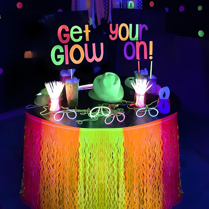 Mega-L Glow in The Dark Party Supplies, 2 Pack Neon Party Decorations - Image 8