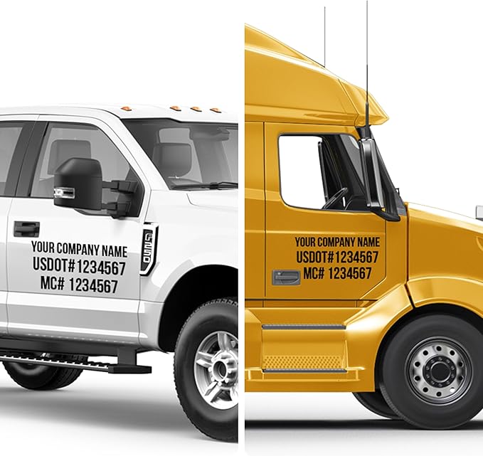 Custom USDOT Truck Decal, Company Name & Registration Stickers, Vinyl Lettering by SweetumsSignatures