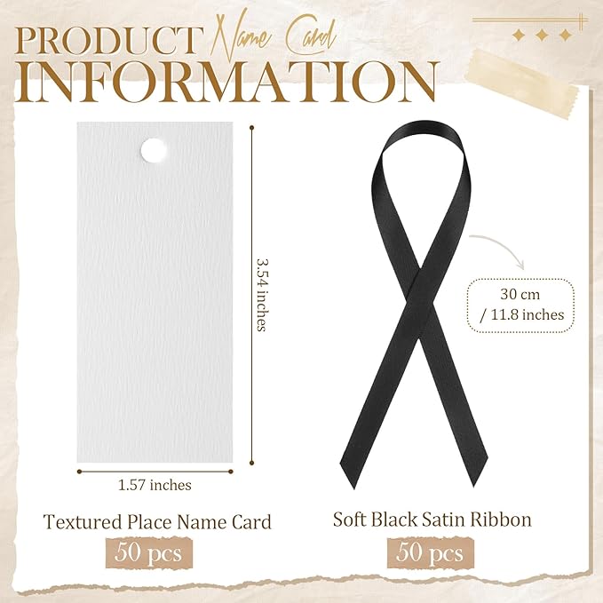50 Pcs Name Place Cards for Table Setting Blank Wedding Place Cards - Image 2