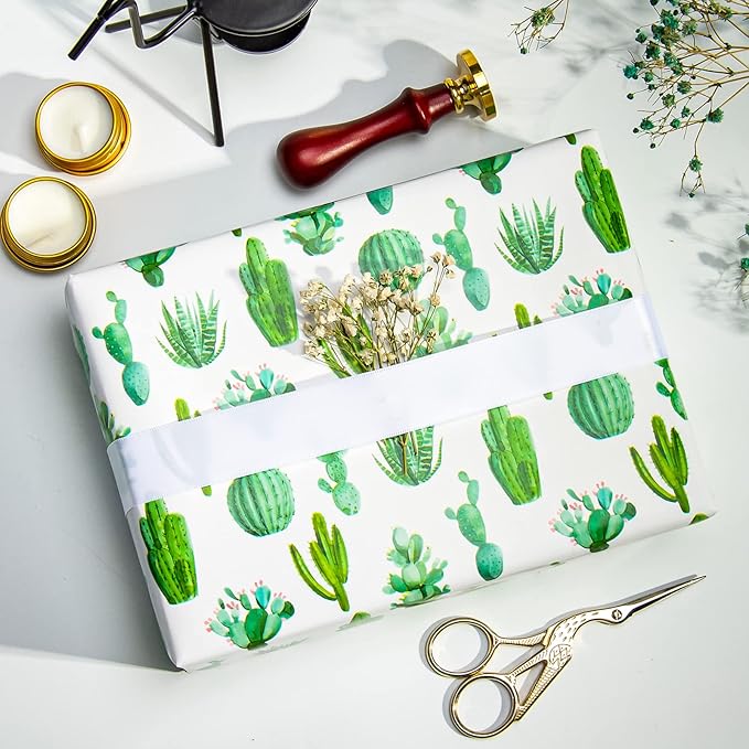 WRAPAHOLIC Reversible Cactus Wrapping Paper - Image 5