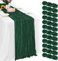 Aktor 12 Pack Emerald Green Table Runner Boho Cheesecloth Table Runner Semi by Unknown