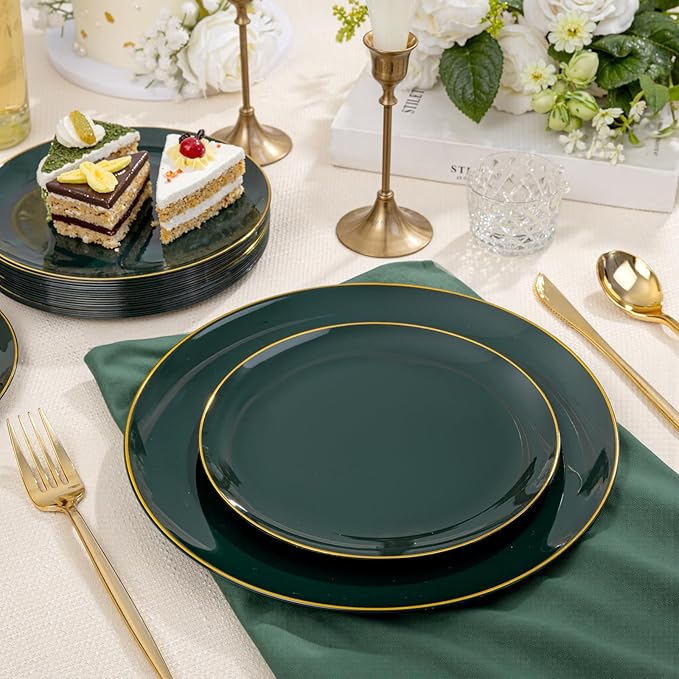 bUCLA 200PCS Green Plastic Plates - Image 7