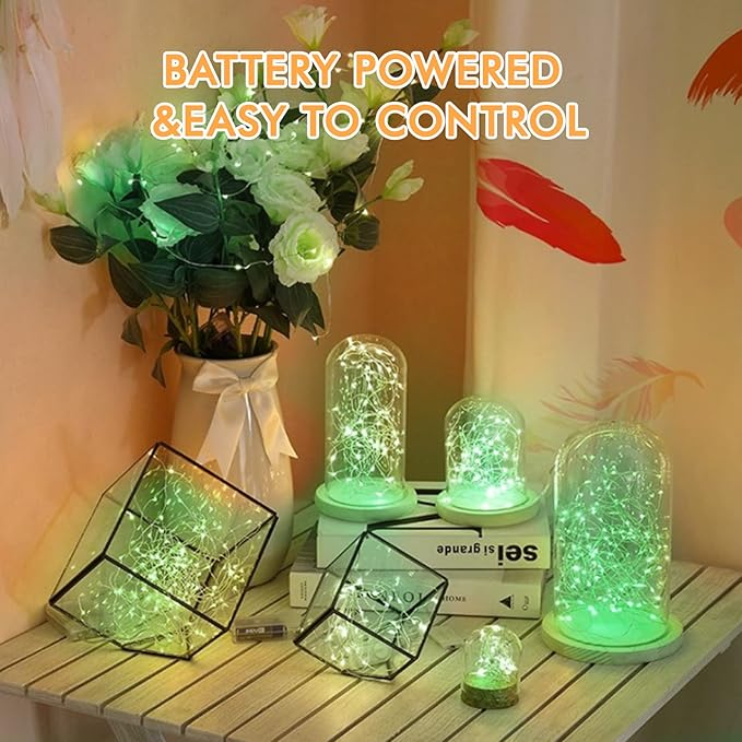 12 Pack Fairy Lights Battery Operated, 7FT 20LED Waterproof Silver Wire - Image 2