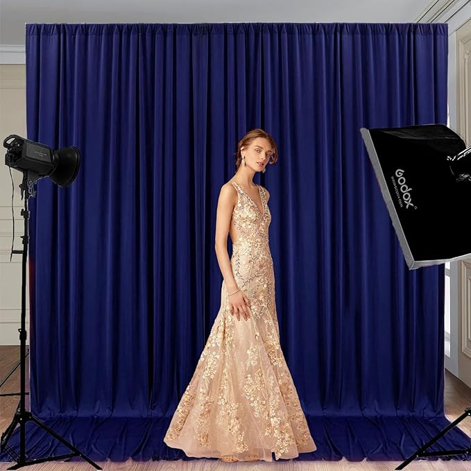 10 x 10 Feet Royal Blue Backdrop Curtain - Image 5