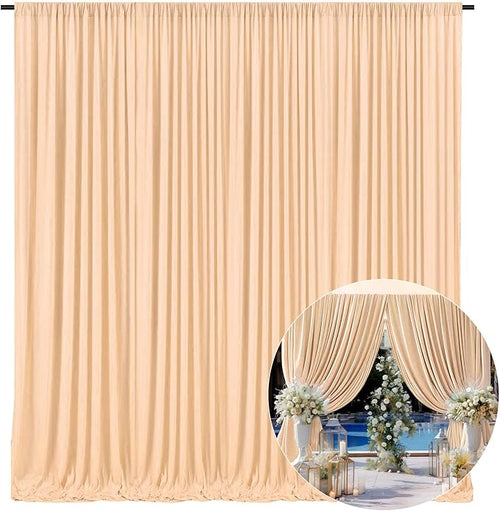 10 x 7 Feet Champagne Backdrop Curtain by ZEBMOON