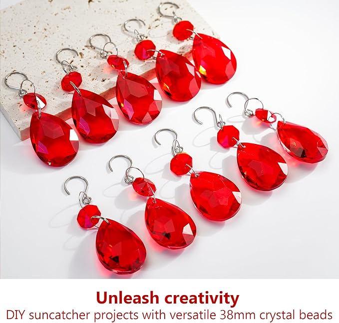 H&D HYALINE & DORA 3Inch Crystal Suncatcher Bauhinia Prisms Pendants 10Pcs - Image 4