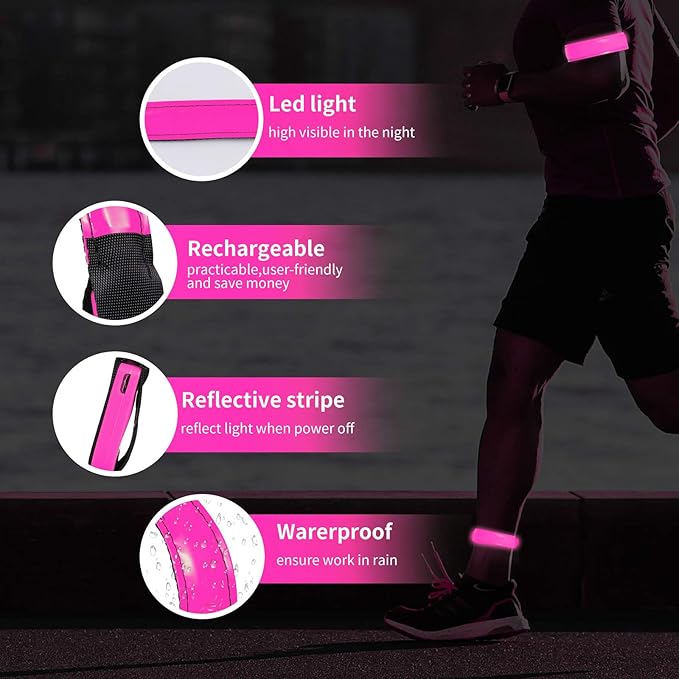 Rechargeable LED Armband for Running, Light Up LED Armband, High Visibility - Image 4