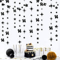 Black 14th Birthday Decorations Number 14 Circle Dot Star Garland Metallic by pinkblume