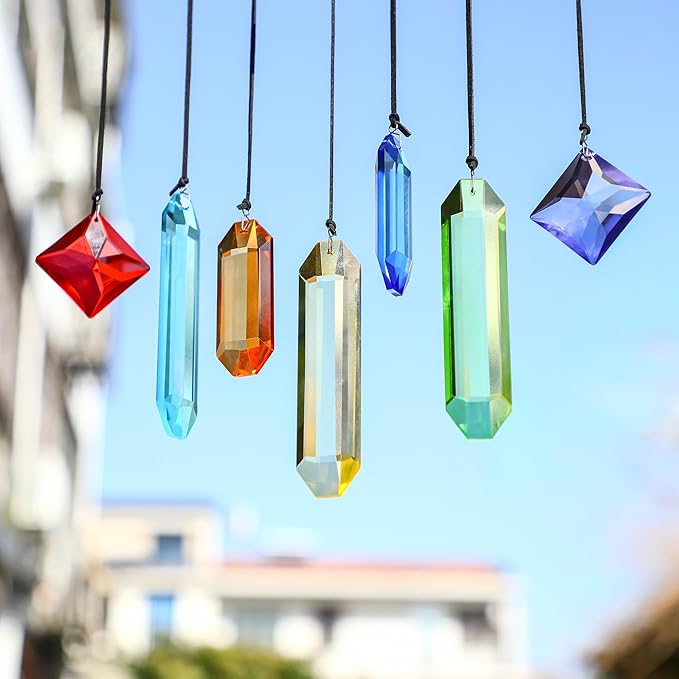 HDCRYSTALGIFTS 7pcs Prisms Crystal Suncatchers - Image 2