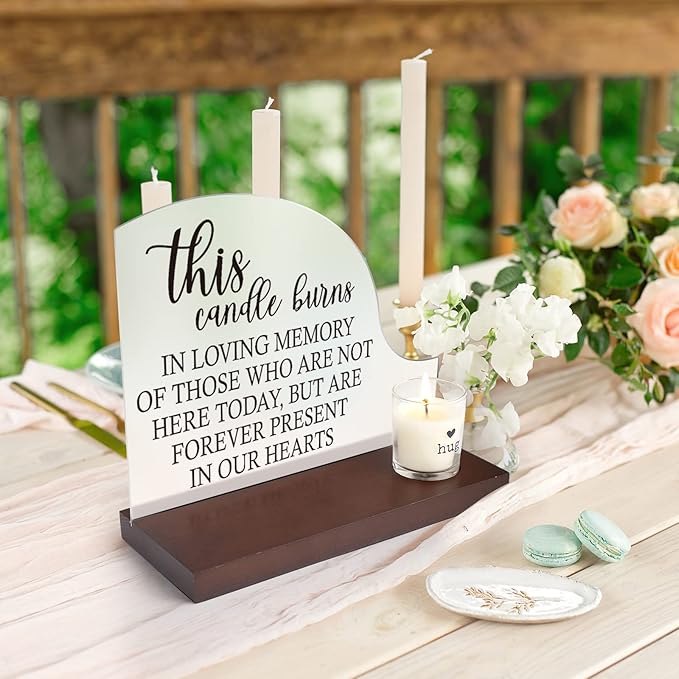 in loving memory wedding sign, wedding decorations, memorial candle, in memory - Image 2