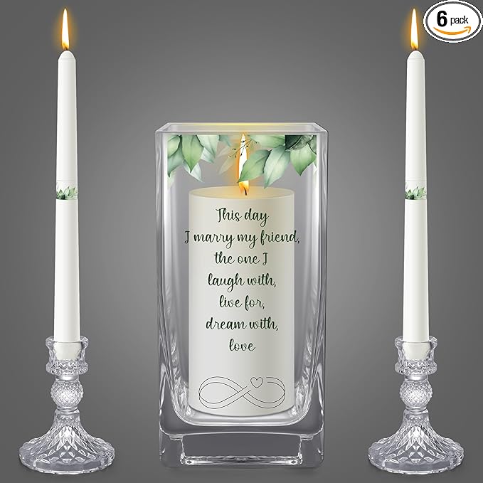 Unity Wedding Candles with Holder Wedding Ceremony Unity Candles Set Catholic by FoldTier