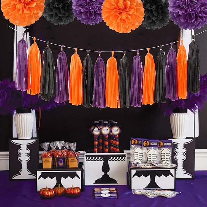 Black Purple Orange Halloween Party-Decorations - Image 4
